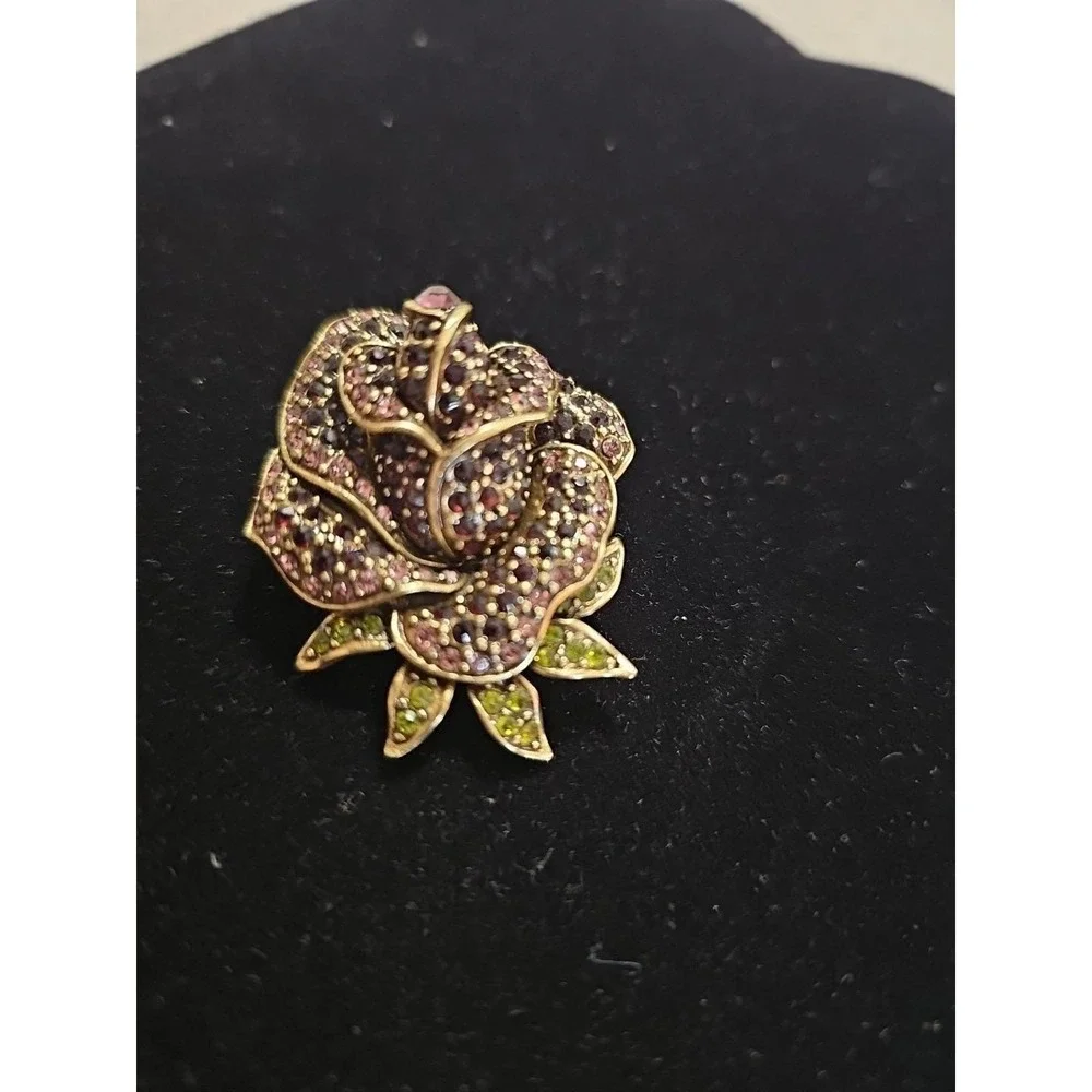 Heidi Daus Rose‎ Brooch Pin. Vintage. Lovely